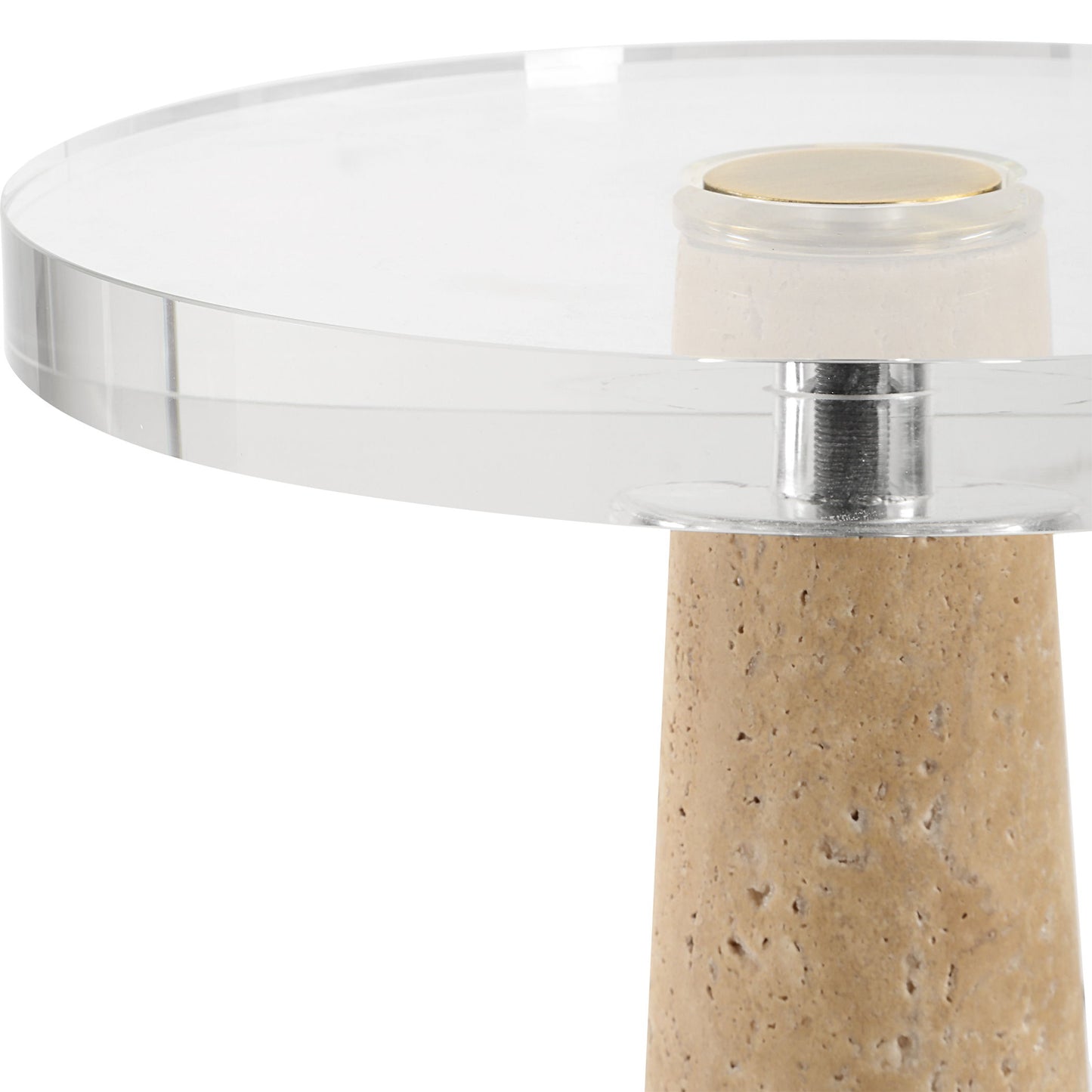 Niari - Travertine Drink Table - Light Brown