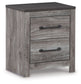 Bronyan - Dark Gray - Two Drawer Night Stand