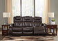 Warnerton - Brown Dark - PWR REC Sofa with ADJ Headrest