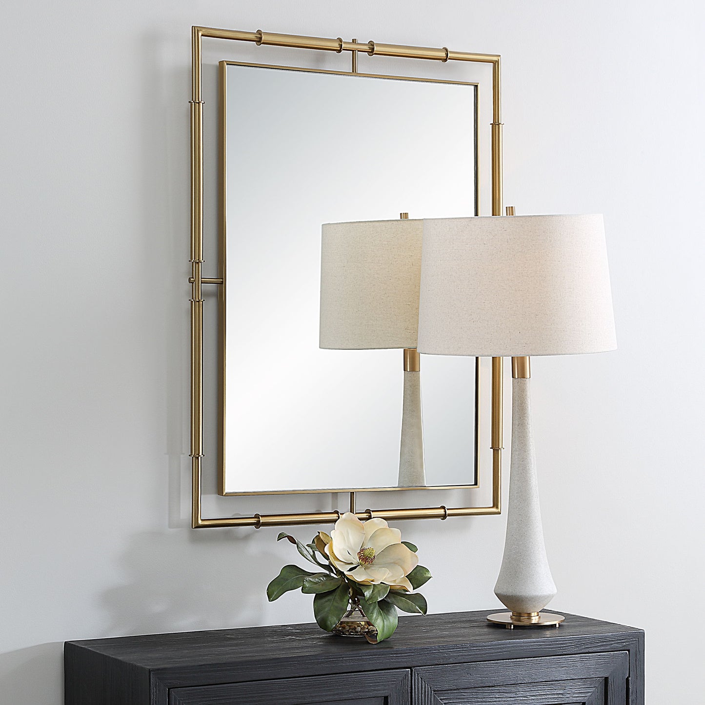 It's All Connected - Rectangle Brass Mirror