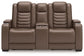 High Impact - Tobacco - Power Reclining Loveseat With Console / Adj Hdrst