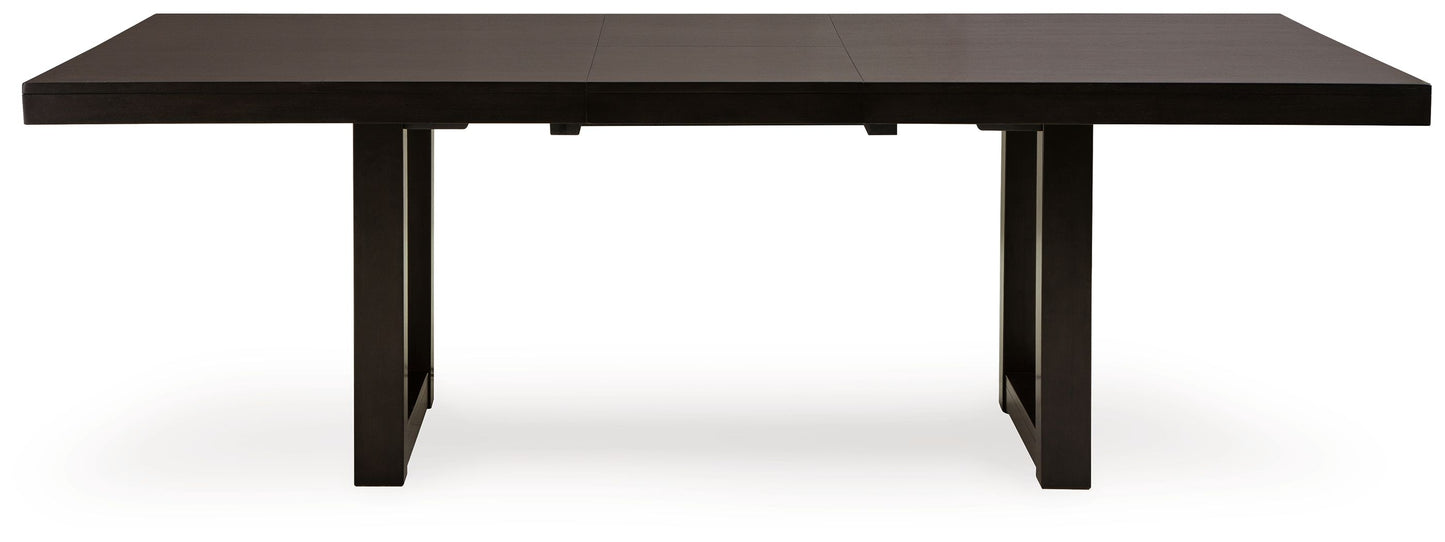 Neymorton - Dark Grayish Brown - Rectangular Dining Room Butterfly Extension Table