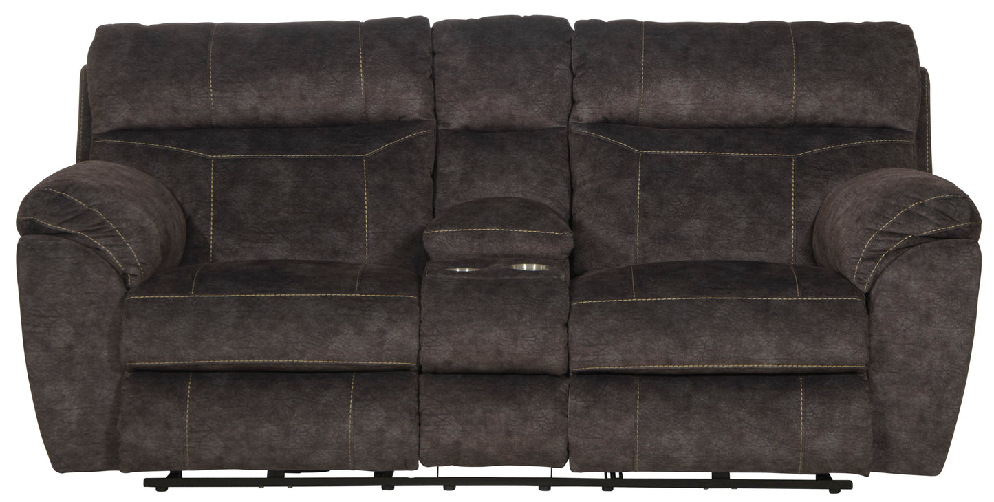 Sedona - Power Headrest Lay Flat Reclining Console Loveseat With Storage & Cupholders