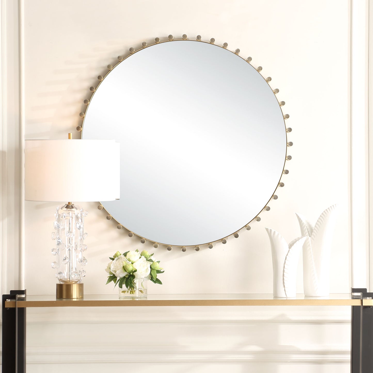 Avelyne - Round Mirror - Gold