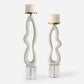 Feamelo - Ivory Stone Candleholders (Set of 2)