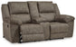 Laresview - Fossil - Dbl Reclining Loveseat with Console