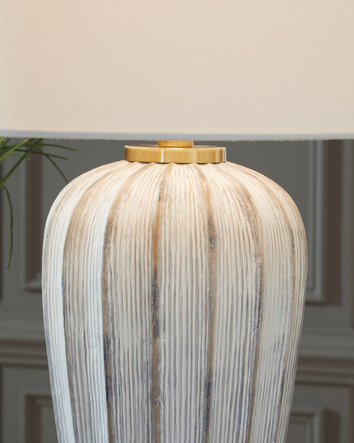 Lanwell - Antique Gray - Poly Table Lamp
