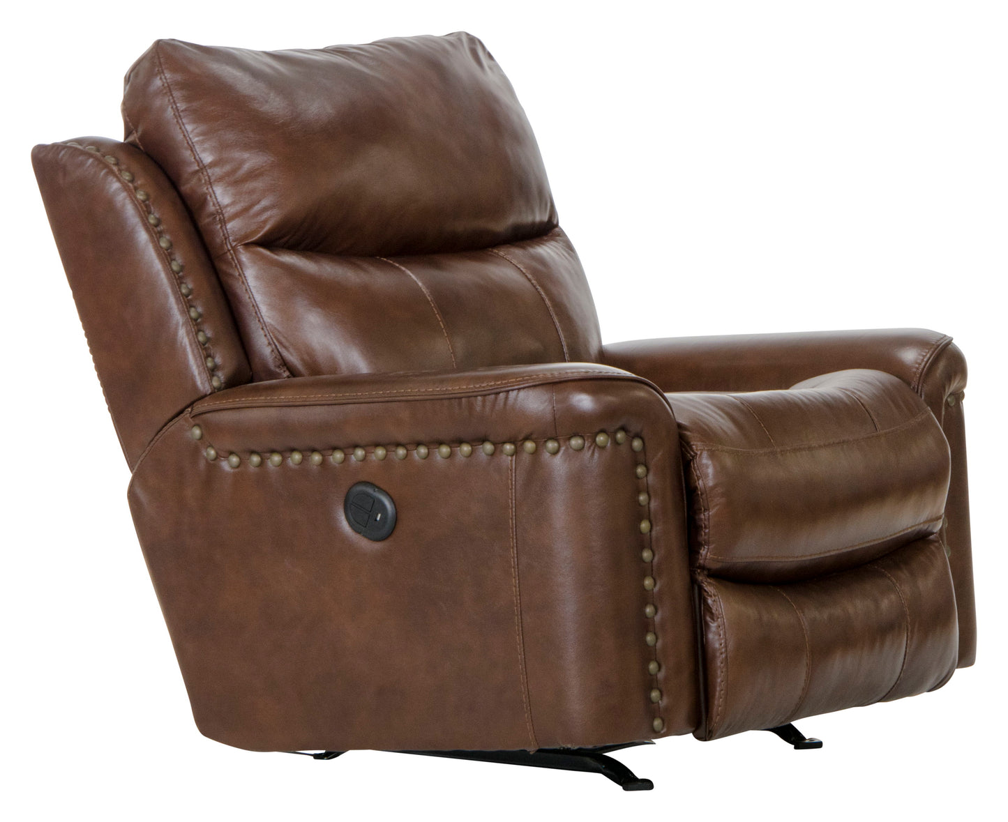 Ceretti - Power Wall Hugger Recliner - Brown Top Grain Italian Leather Match