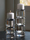 Brentley - Clear / Silver Finish - Candle Holder Set (Set of 2)