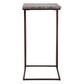 Theodore - Travertine Accent Table - Dark Brown