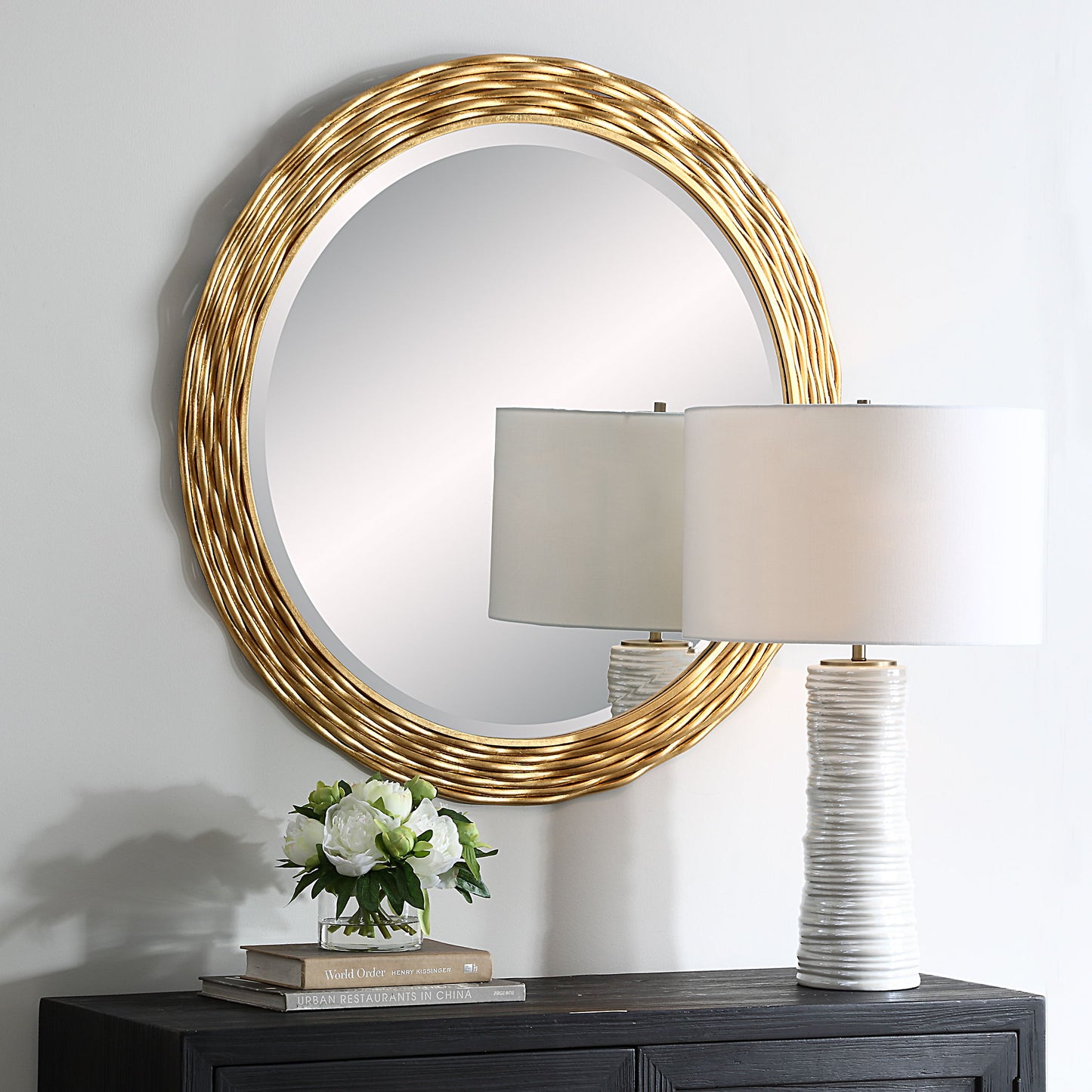 Celeste - Gold Round Mirror