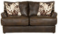 Pavia - Top Grain Italian Leather Loveseat With Cuddler Cushions - Cocoa