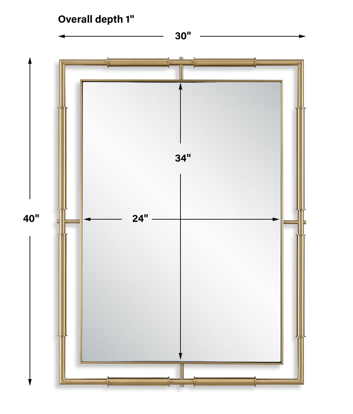 It's All Connected - Rectangle Brass Mirror