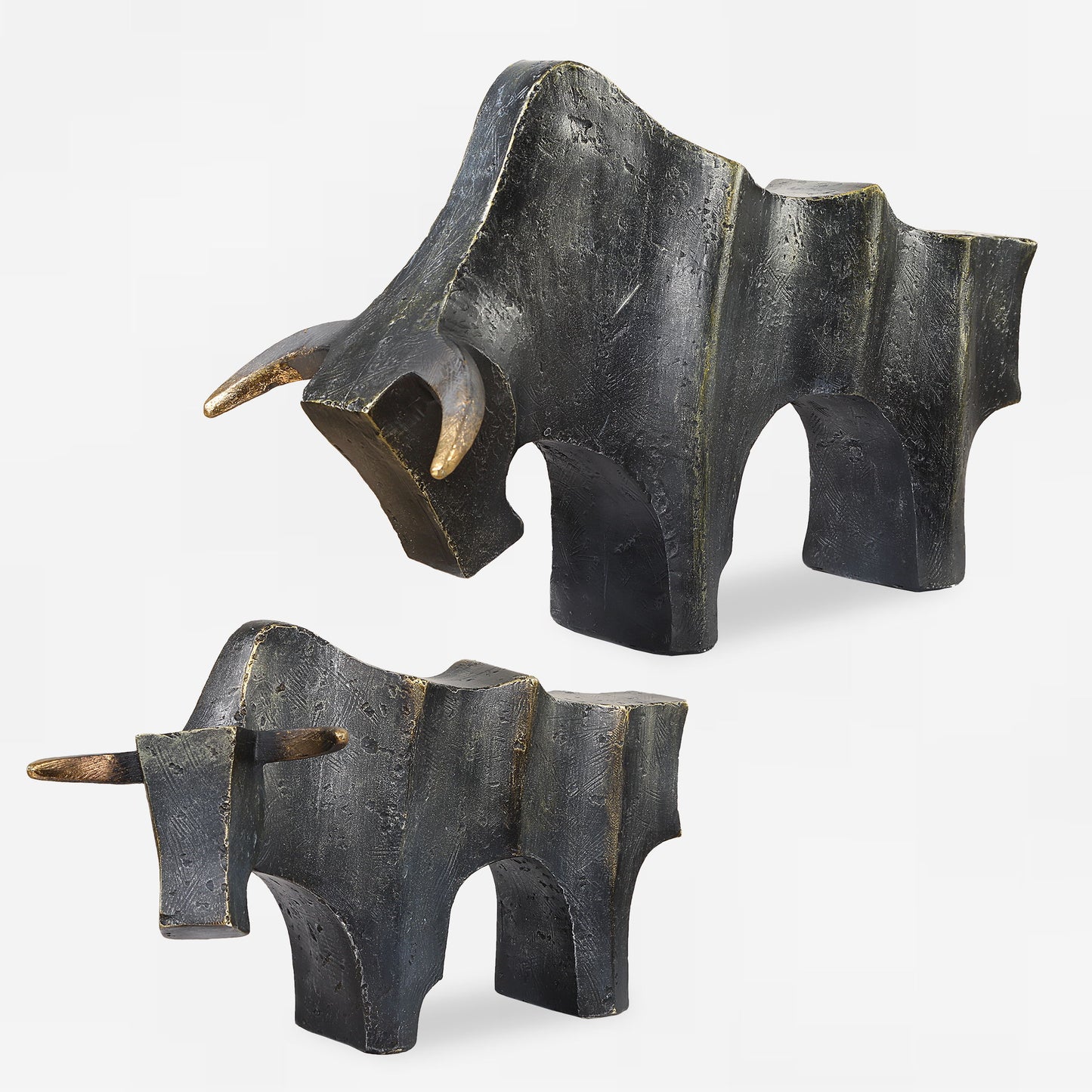 Regal Bull - Sculptures (Set of 2) - Bronze