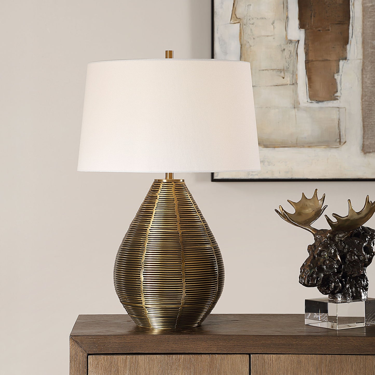 Knowles - Brass Table Lamp - Bronze