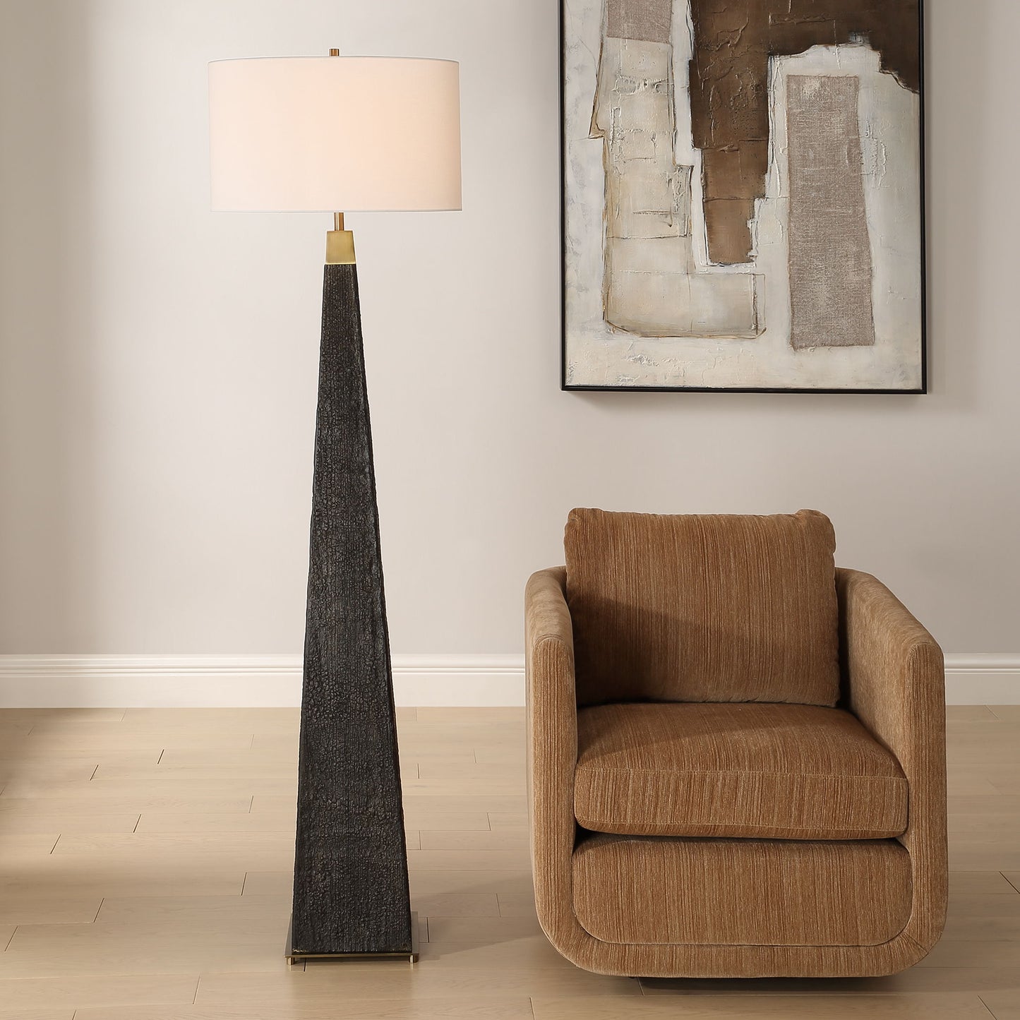 Lathey - Tapered Floor Lamp - Black