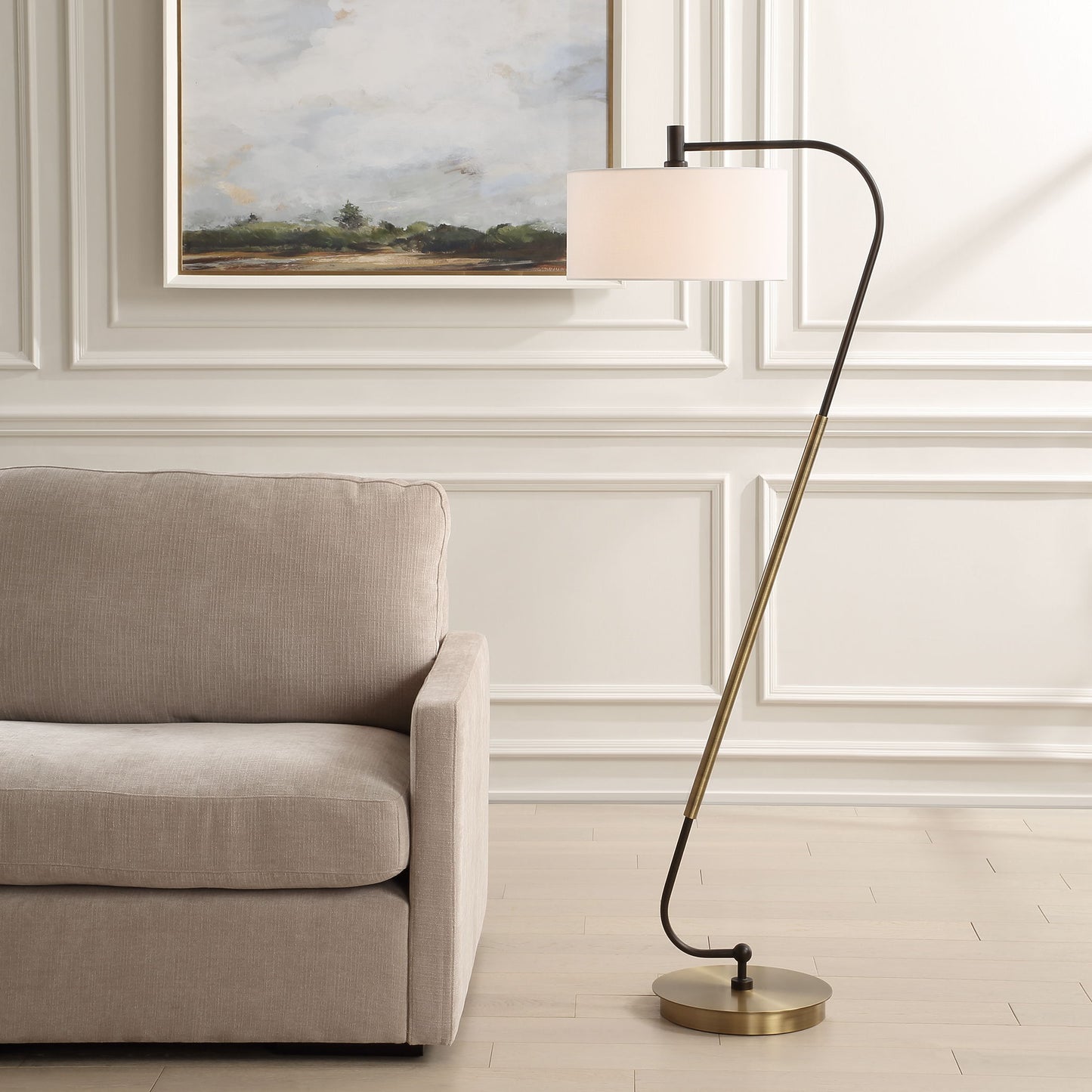 Irwin - Floor Lamp - Curved Brass