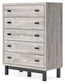 Vessalli - Black / Gray - Five Drawer Wide Chest