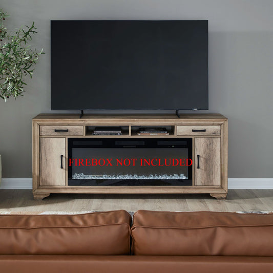 Fireplace TV Consoles - 78" Fireplace TV Console - Brown