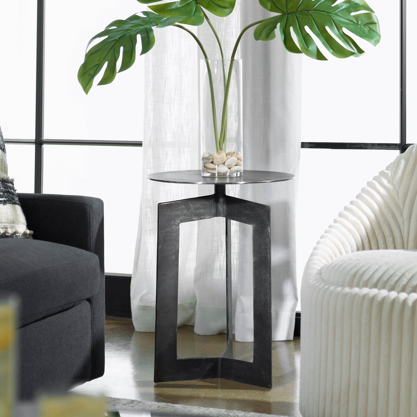 Deltoid - Accent Table - Gunmetal