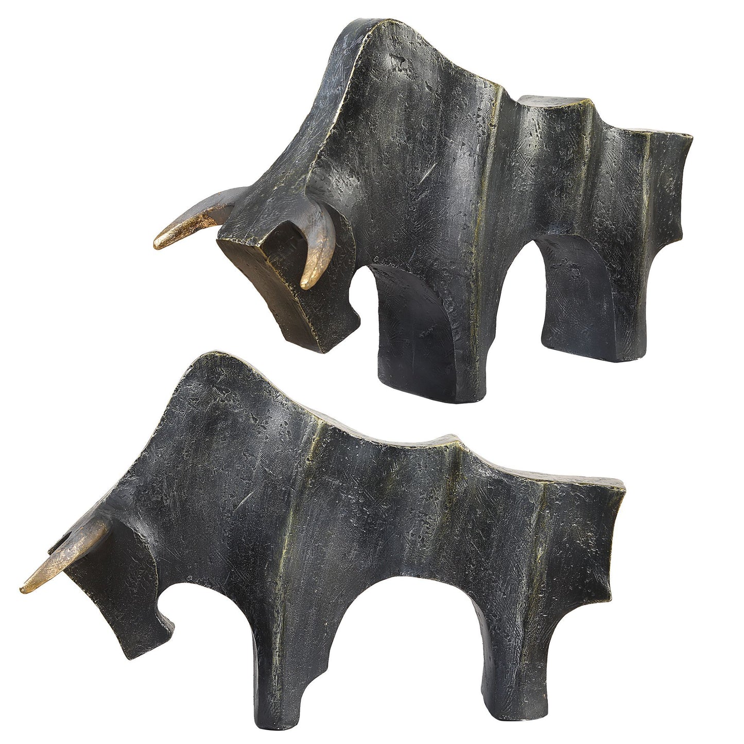 Regal Bull - Sculptures (Set of 2) - Bronze