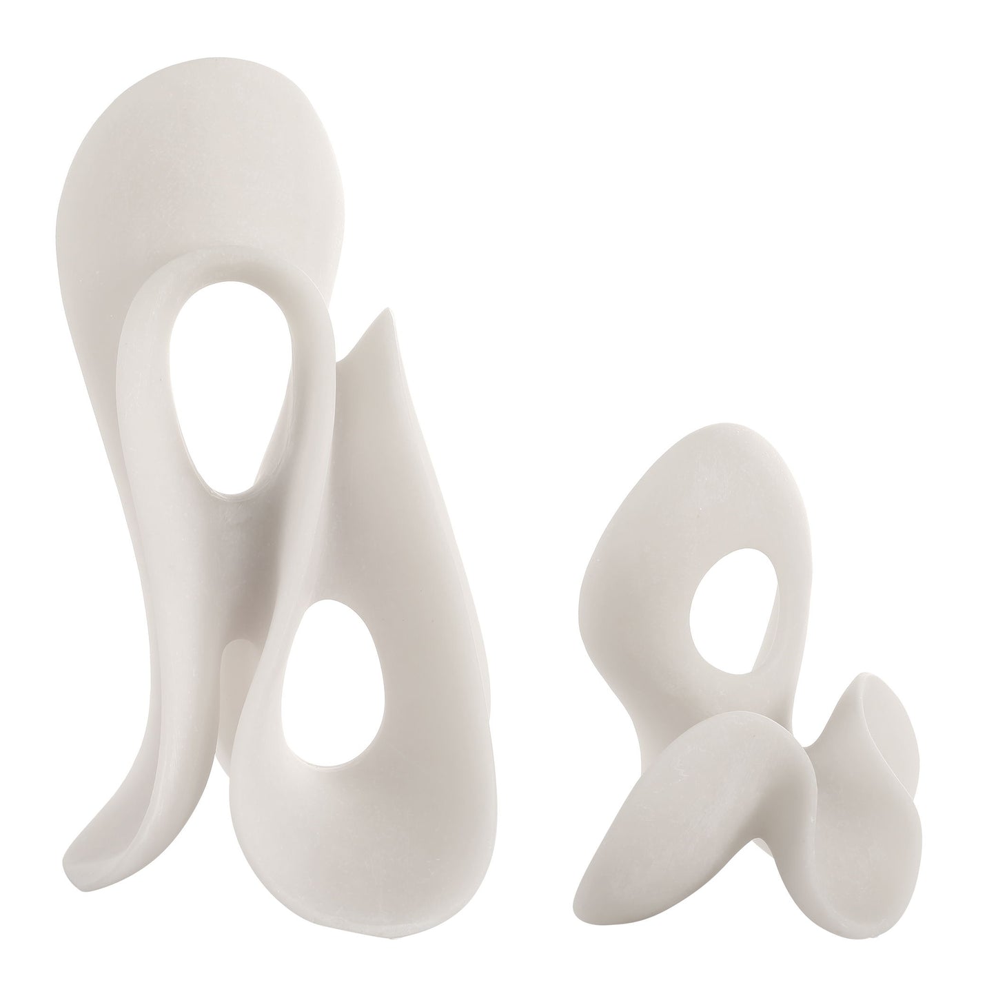 Silent Wave - Sculptures (Set of 2) - White