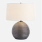 Chelsom - Ribbed Table Lamp - Gray