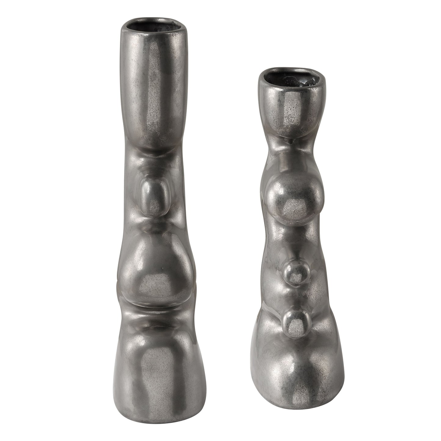 Free Flowing - Nickel Vases (Set of 2)