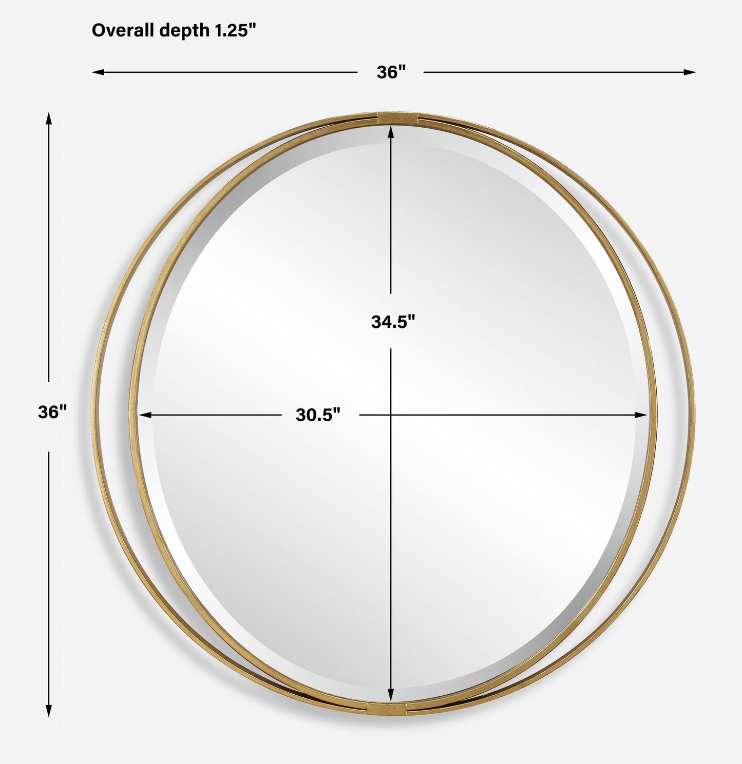 Rhodes - Gold Round Mirror