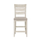 Farmhouse Reimagined - Ladder Back Upholstered Counter Chair - White