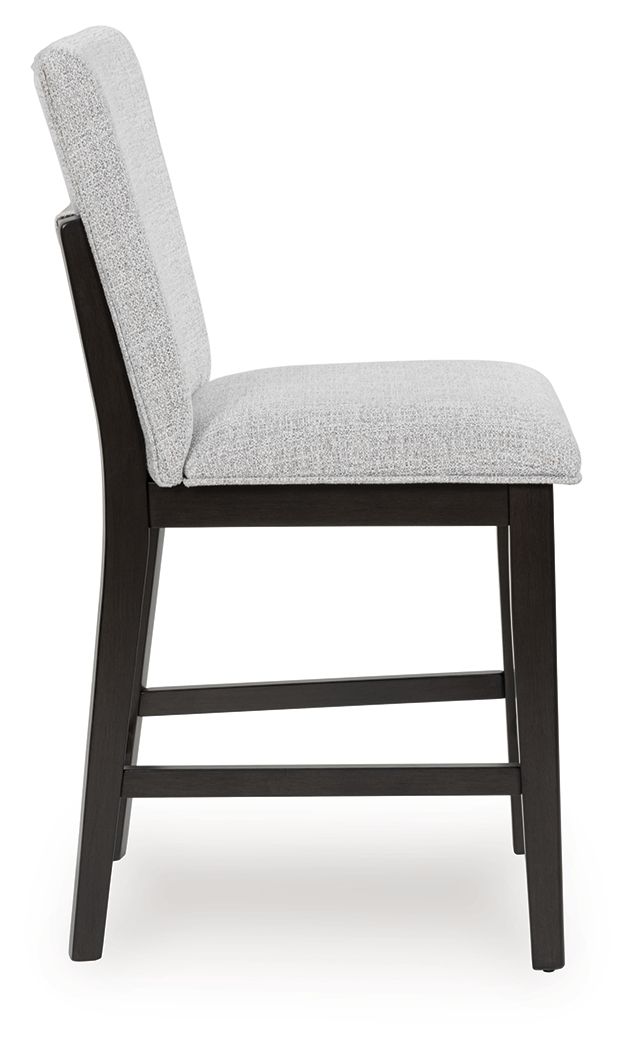 Neymorton - Dark Grayish Brown - Upholstered Barstool (Set of 2)