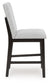 Neymorton - Dark Grayish Brown - Upholstered Barstool (Set of 2)