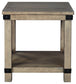 Aldwin - Gray - Rectangular End Table - Crossbuck Styling