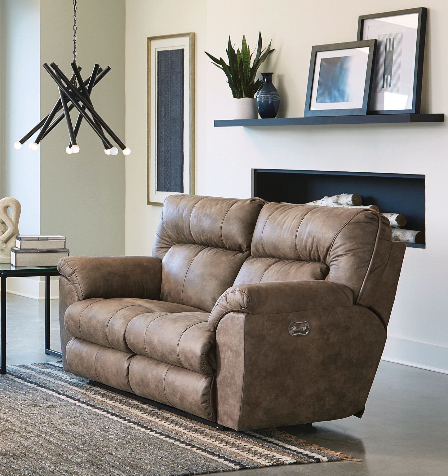 Hollins - Power Reclining Loveseat - Coffee