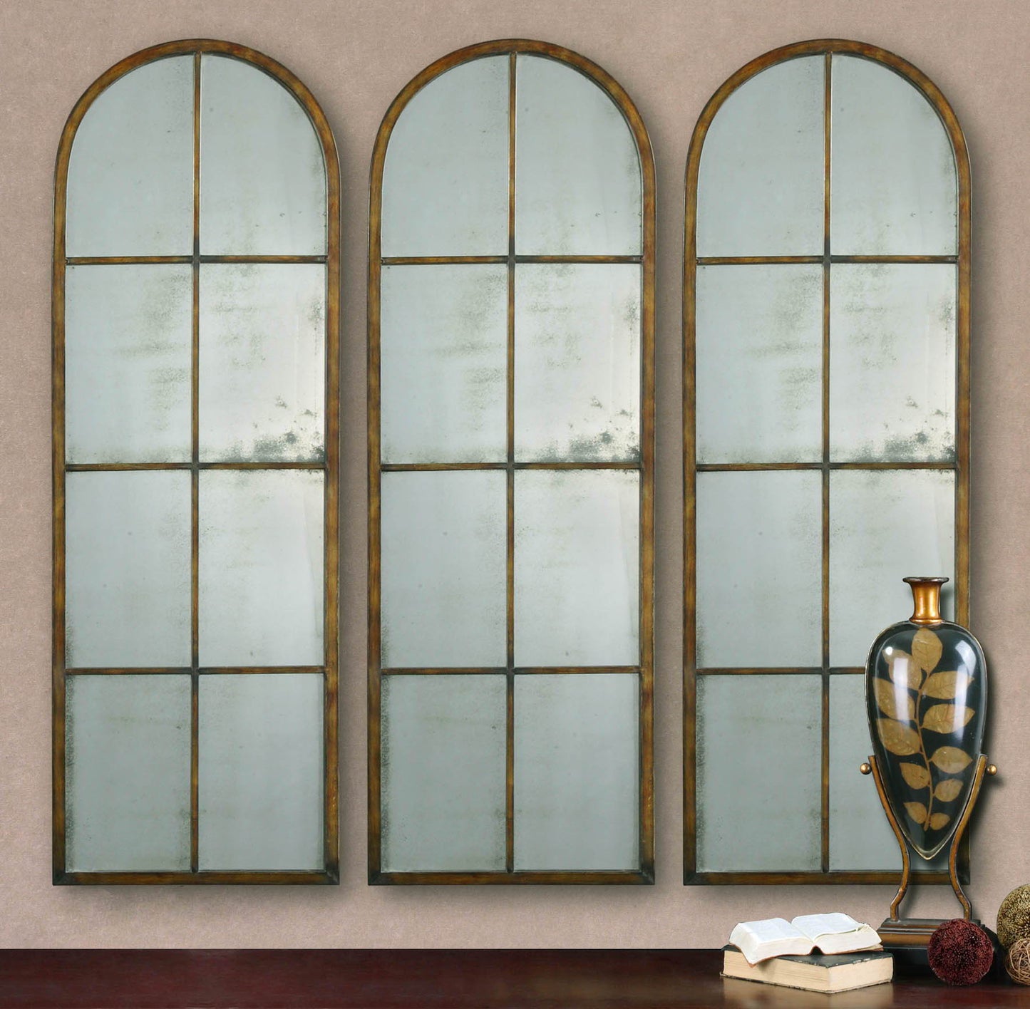 Amiel - Arched Brown Mirror