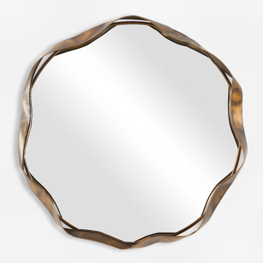 Catch The Wave - Round Mirror - Bronze