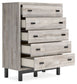 Vessalli - Black / Gray - Five Drawer Wide Chest