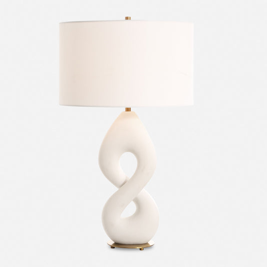 Meridian - Ivory Stone Table Lamp - White