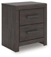 Prendonea - Charcoal - Two Drawer Night Stand