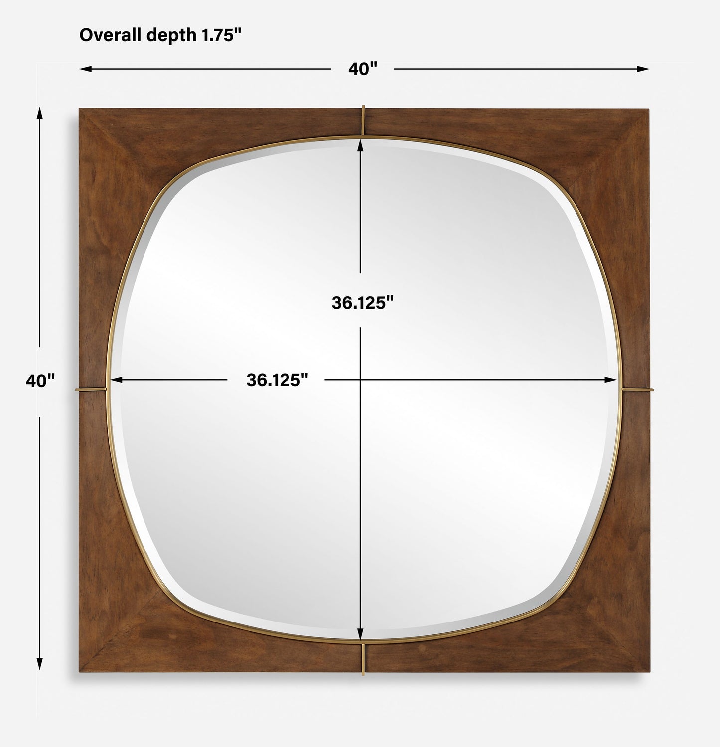 Garonne - Square Walnut Mirror