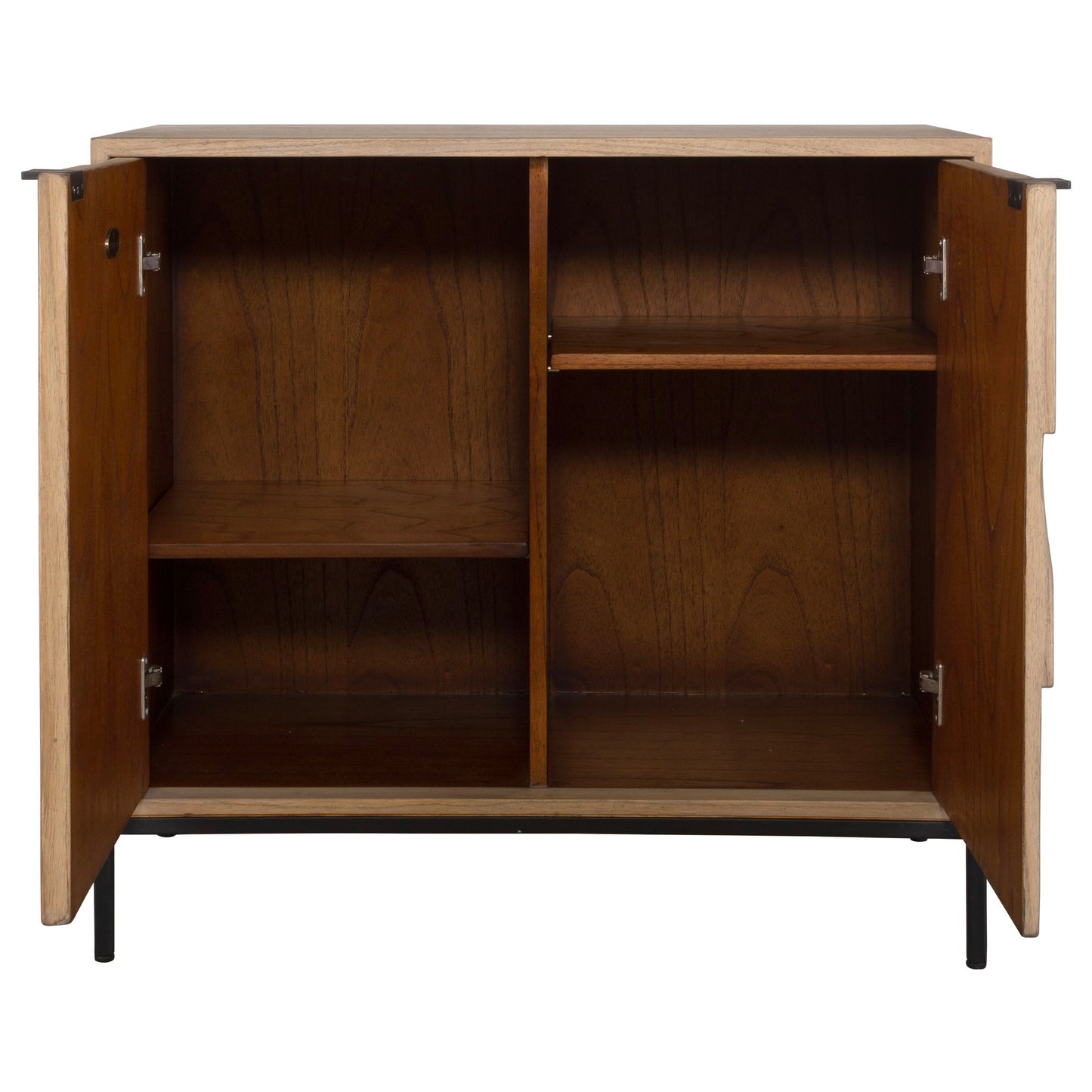 Lorenzo - Geometric 2 Door Cabinet - Light Brown