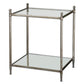 Gannon - Mirrored Glass End Table - Pearl Silver