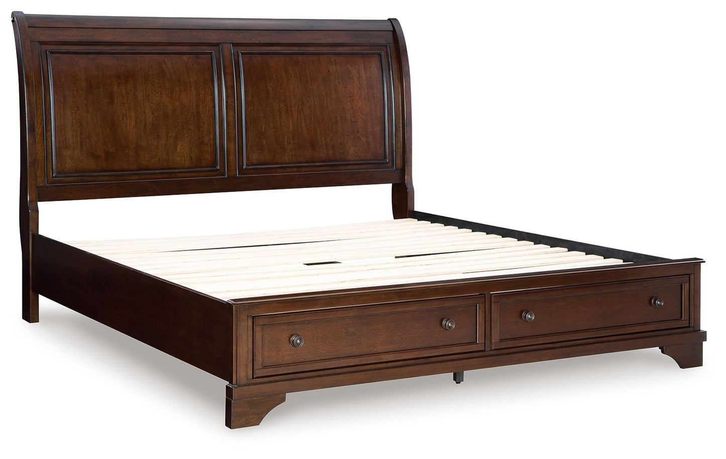 Trellington - Brown - Queen Sleigh Storage Bed