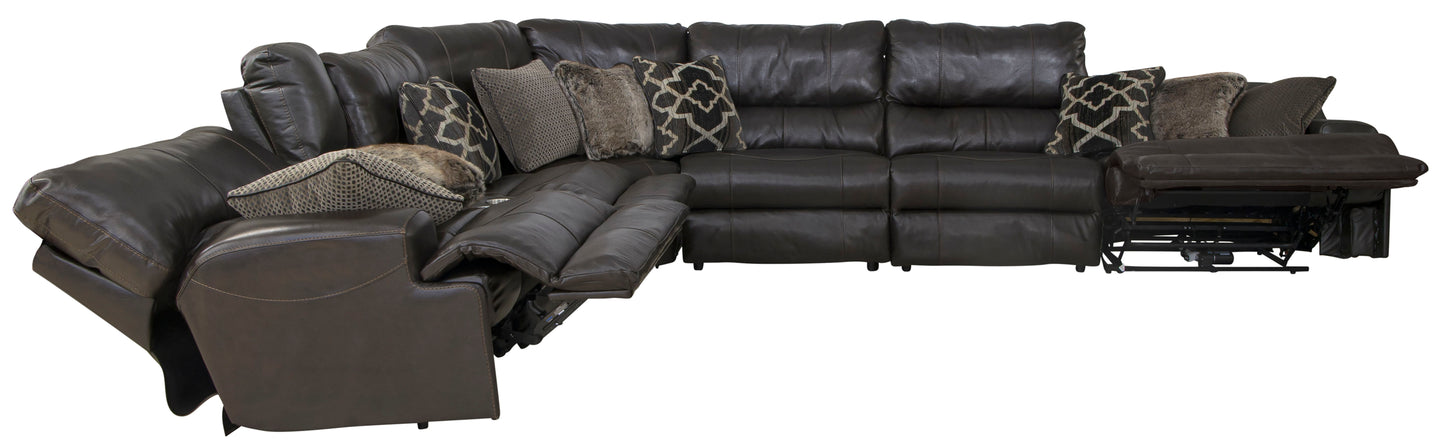 Como - Italian Leather Match Reclining Sectional