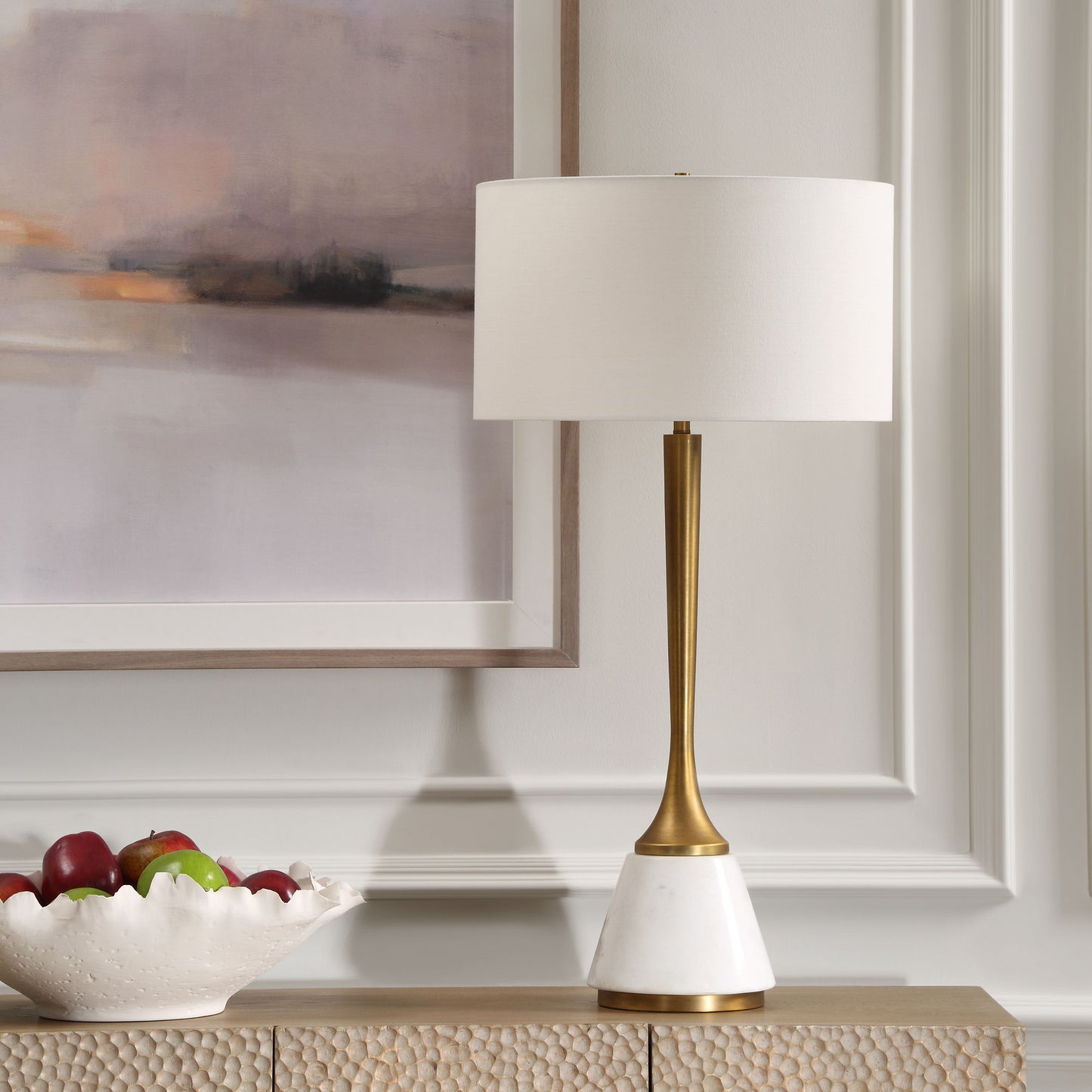 Avola - White Marble Table Lamp