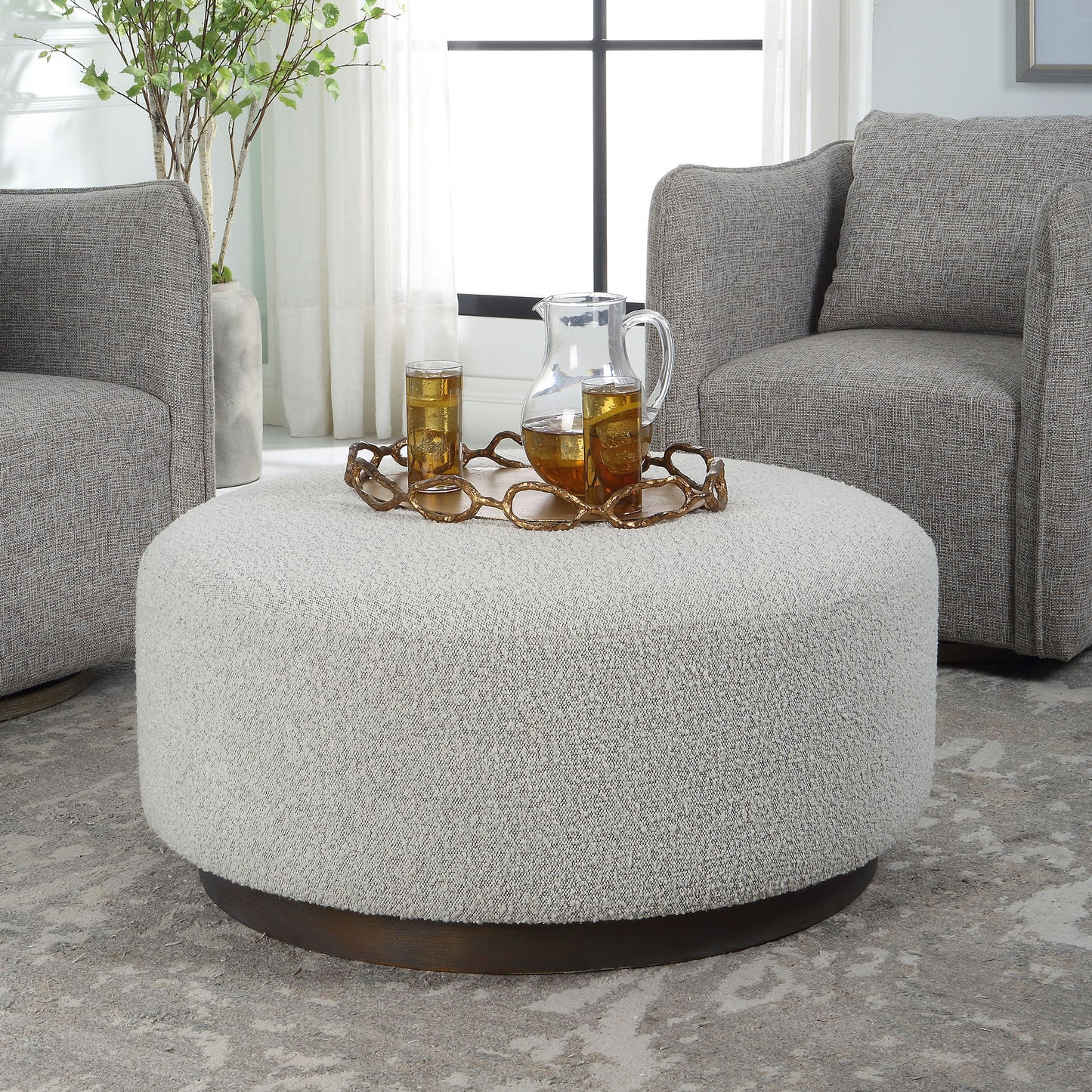 Avila - Large Gray Ottoman / Coffee Table