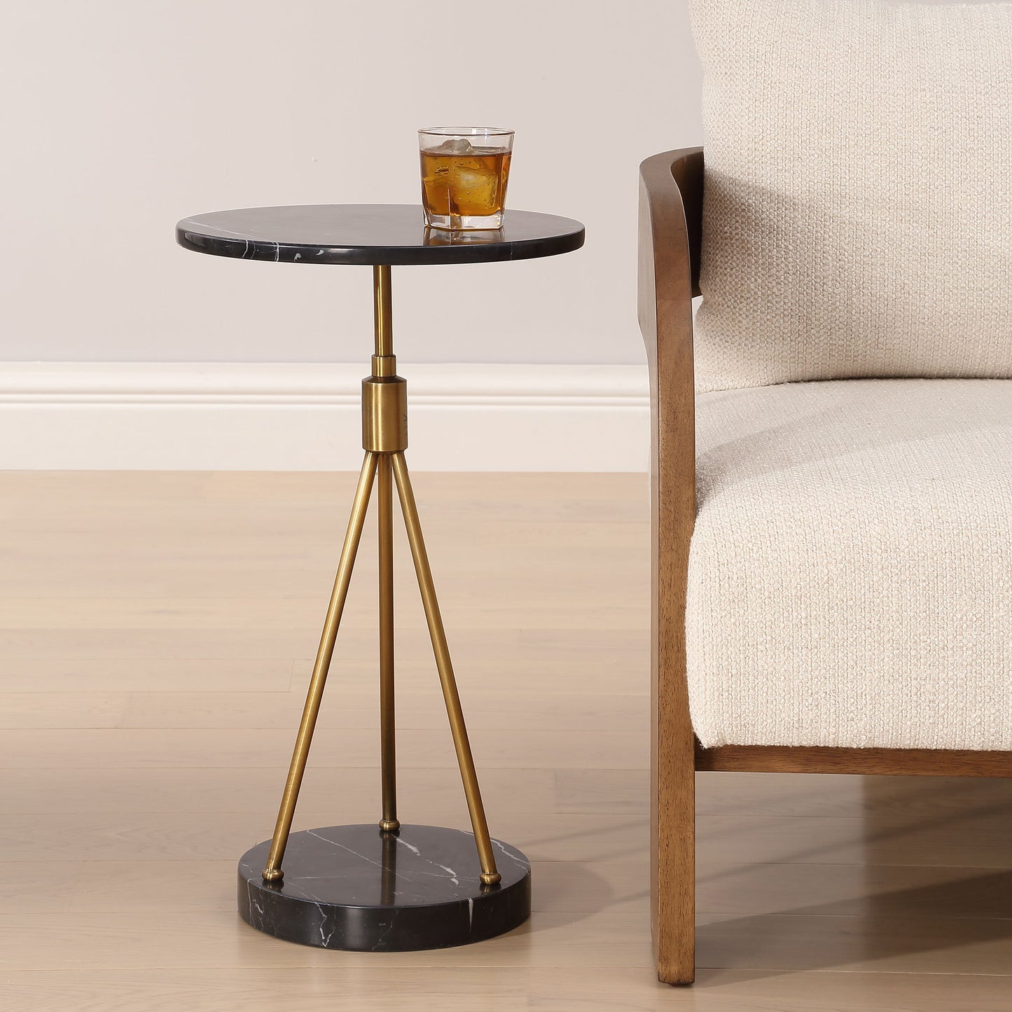 Rosston - Marble Accent Table - Black