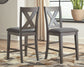 Caitbrook - Gray - Upholstered Barstool (Set of 2)