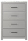 Cottonburg - Light Gray / White - Four Drawer Chest