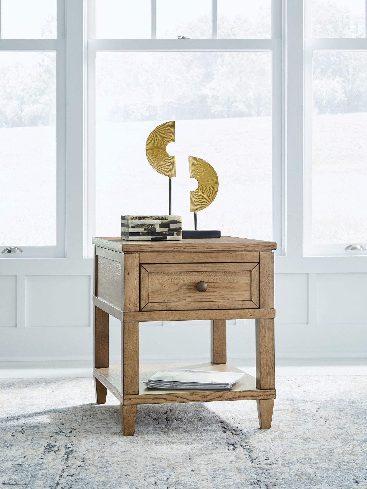 Sharlance - Light Brown - Rectangular End Table